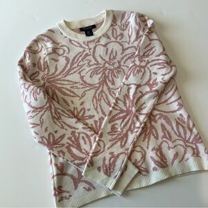 Tahari cream and pink sweater size medium